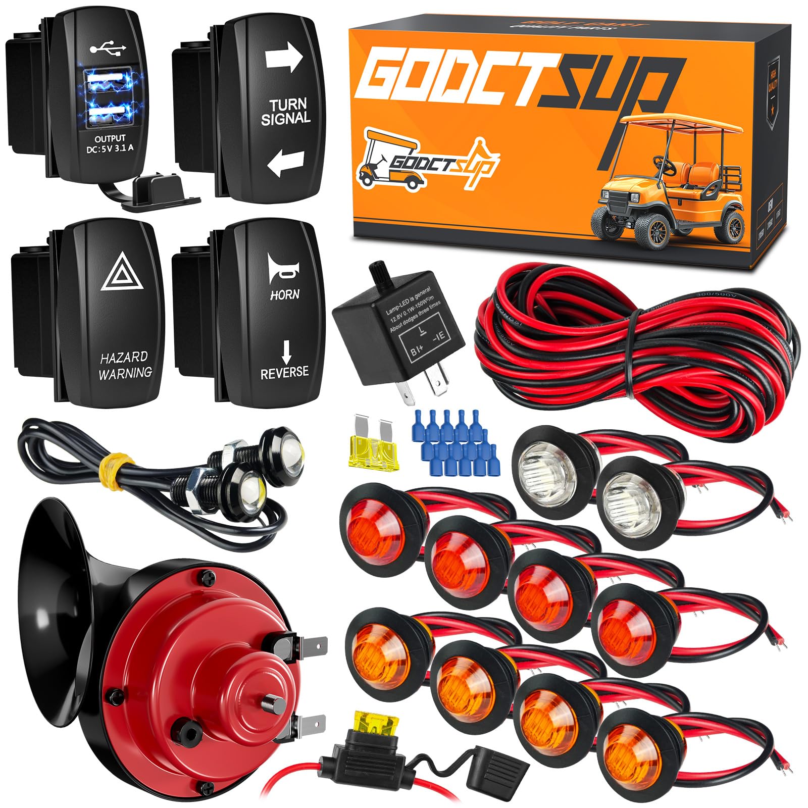【１点限り】SWAG レインボー スカル マーカー Amazon.com: GODCTSUP UTV Turn Signal Kit with Horn, ATV SXS